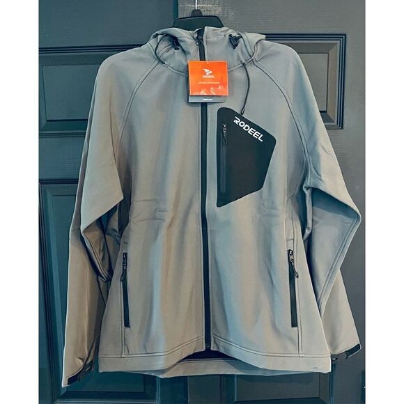 Rodeel Men's Softshell Front-zip Jacket Fleece Lined Windproof - Picture 2 of 6